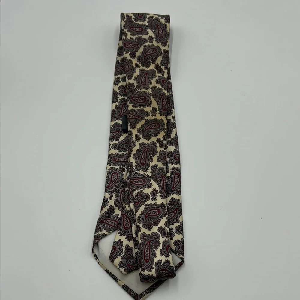 Andre Valetino paisley print silk tie Men’s beige Giraffe